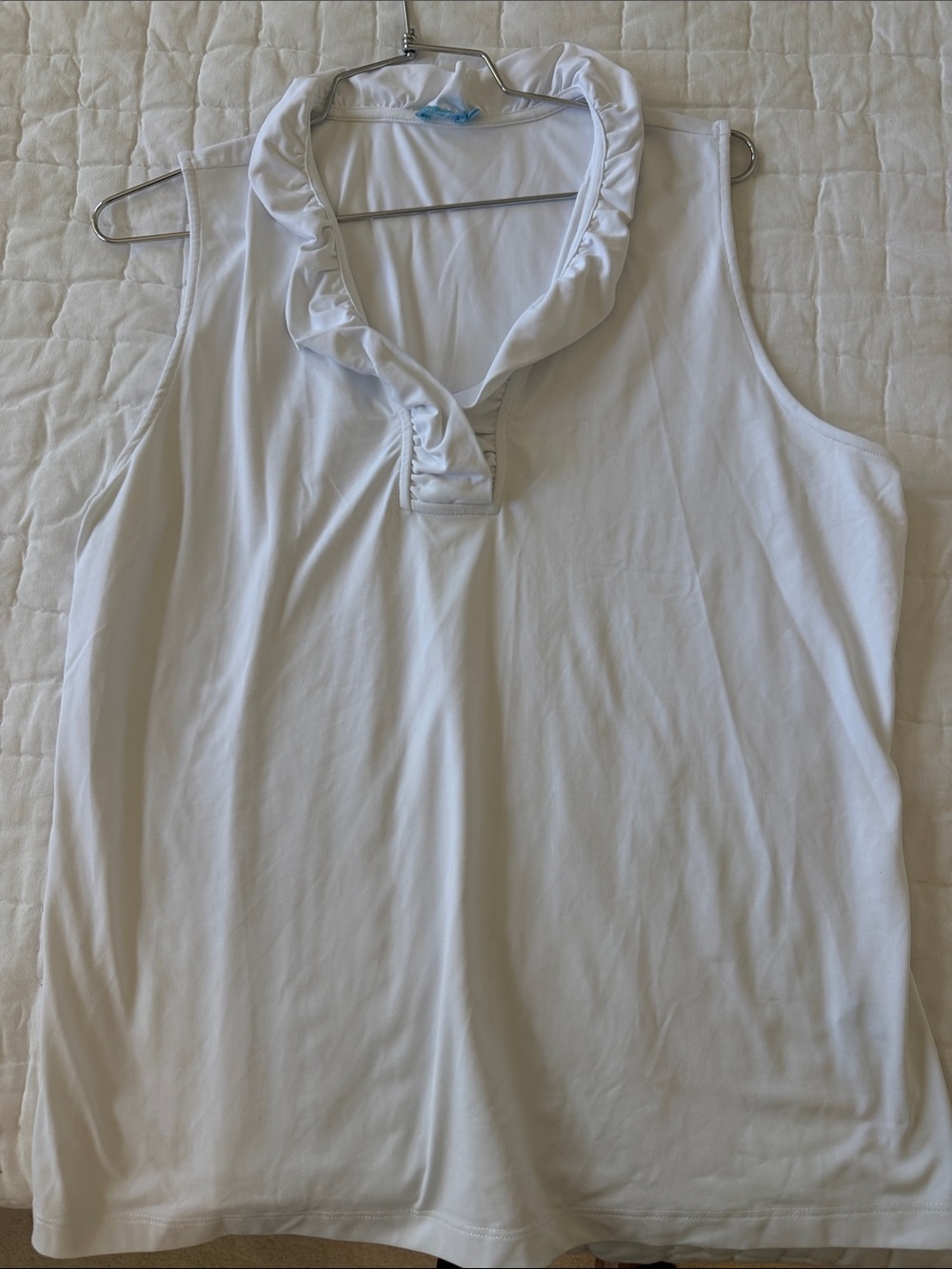 J.McLaughlin white ruffle top